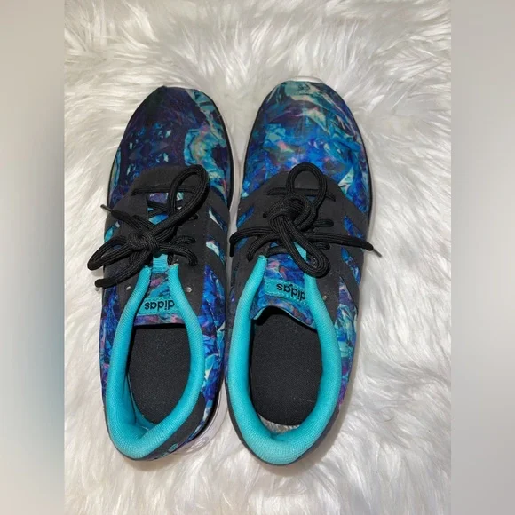 Adidas multicolored, trimmed and turquoise and gray used condition, size 8.5 - Picture 3 of 3